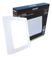 Painel Plafon Alumínio Sobrepor 12W 4000k Branco Neutro 17cm Bivolt Quadrado Avant