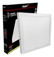 Painel Plafon Alumínio Sobrepor 18W 4000k Branco Neutro 22cm Bivolt Quadrado Avant