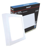 Painel Plafon Alumínio Sobrepor 24W 4000k Branco Neutro 30cm Bivolt Quadrado Avant