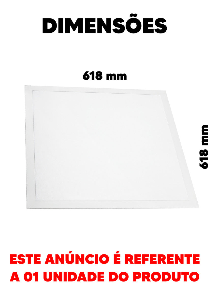 Painel Modular Embutir 45W 4000k Branco Neutro 62cm Bivolt Quadrado Avant