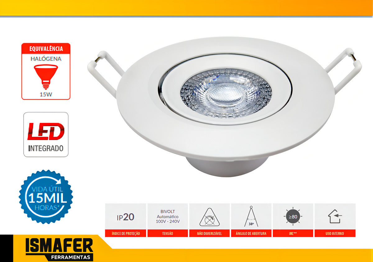Spot Led Authentic Emb. Redondo 3w 3000k 7cm BF Avant
