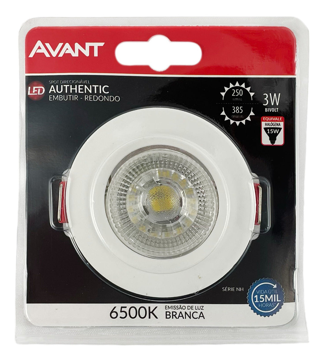 Spot Led Authentic Embutir 3w 6500k Branco Frio 7cm 110v/220v Bivolt Ip20 Redondo Branco Cod: 863441378 Avant