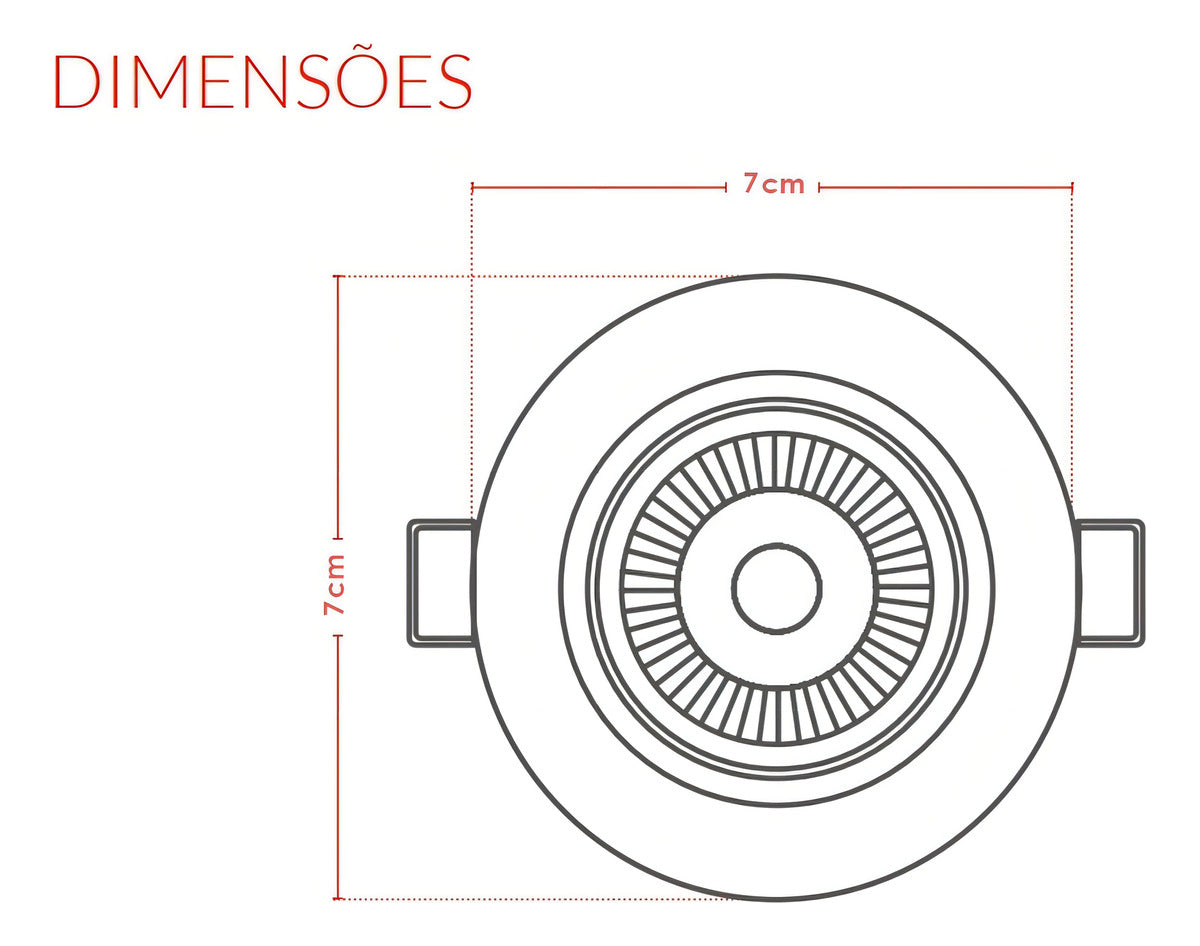 Spot Led Authentic Embutir 3w 6500k Branco Frio 7cm 110v/220v Bivolt Ip20 Redondo Branco Cod: 863441378 Avant