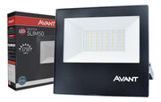 Refletor Slim 50W 6500k Branco Frio Bivolt IP66 Preto Avant