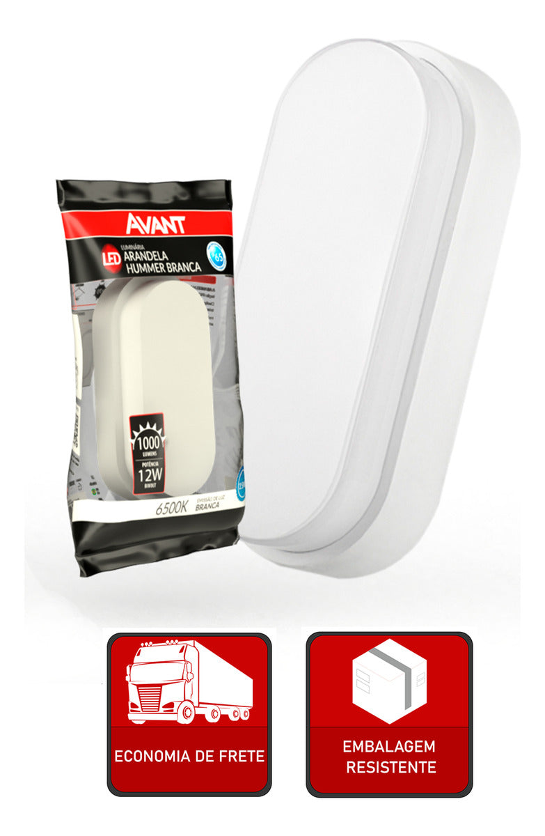 Arandela Hummer 12W 6500k Branco Quente Bivolt IP65 Branco Avant