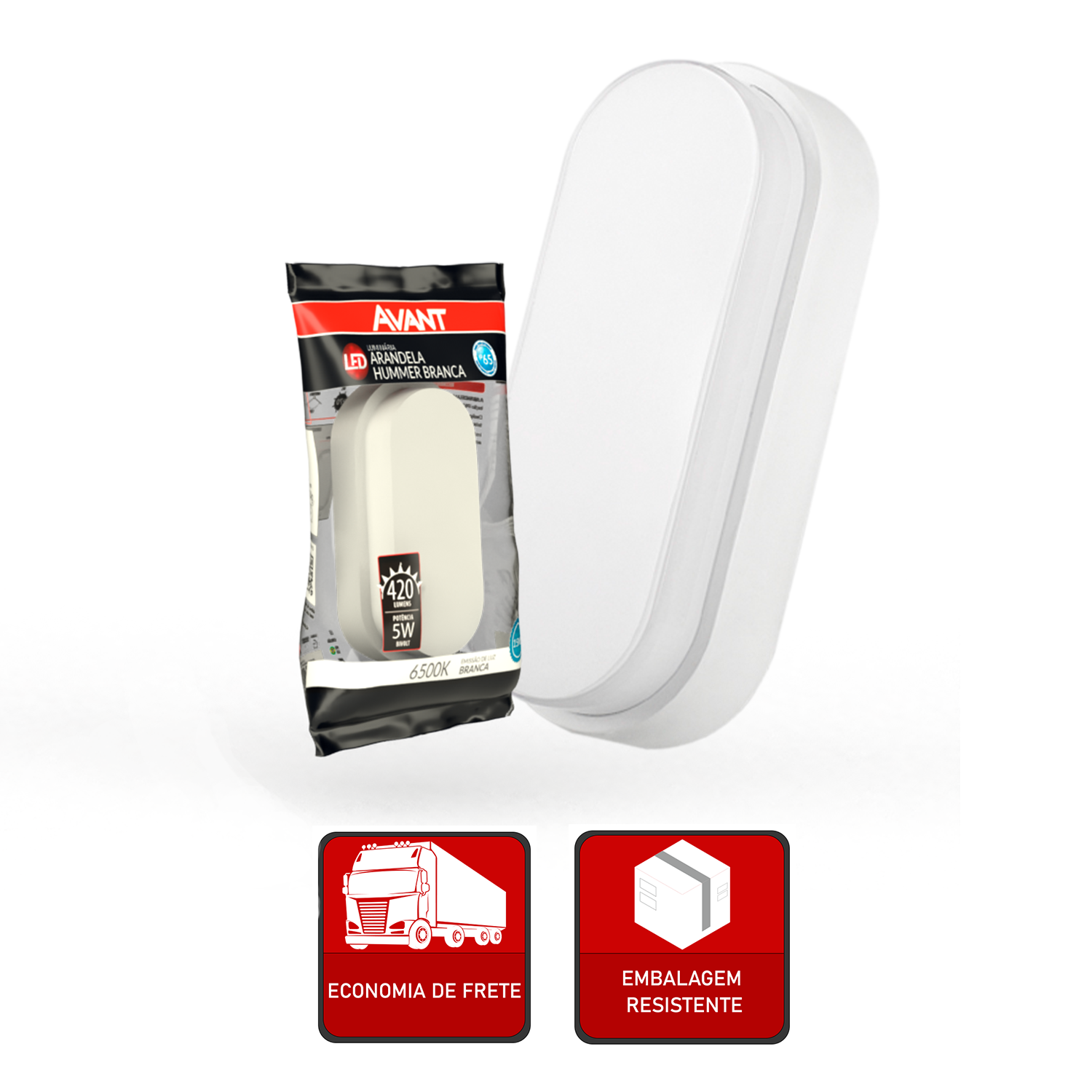 Arandela Hummer 5W 6500k Branco Frio Bivolt IP65 Branco Avant