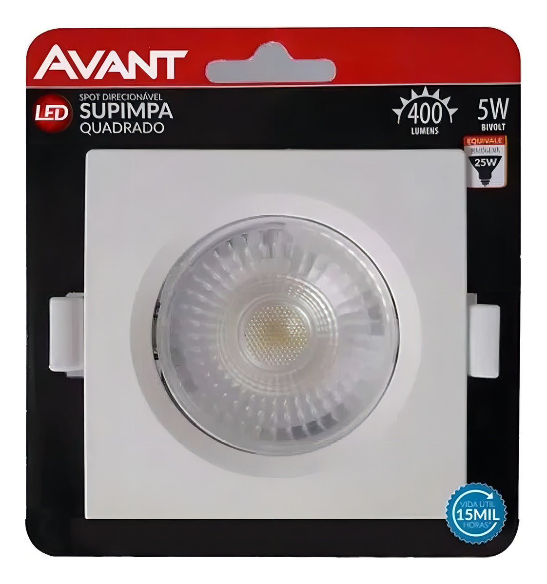 Spot Led Authentic Emb. Quadrado 5w 4000k 9cm BF Avant