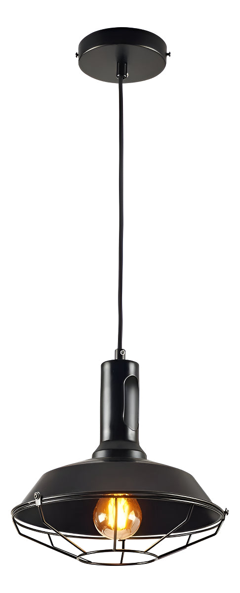 Luminaria Pendente Industrial Rustico Led Tennessee E27 Preto Fosco Cod: 489651007 Deluxe By Avant 127/220v