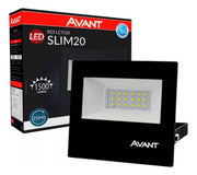 Refletor Slim 20W 6500k Branco Frio Bivolt IP66 Preto Avant