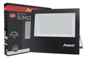 Refletor Slim 150W 6500k Branco Frio Bivolt IP66 Preto Avant