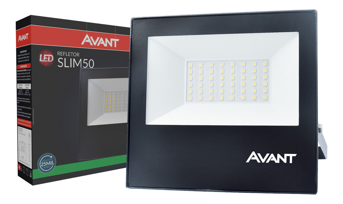 Refletor Led Slim 50w Verde Bivolt IP65 Preto Avant