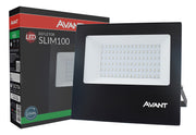 Refletor Slim 100W Luz Verde Bivolt IP66 Preto Avant