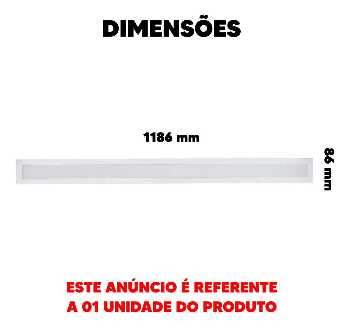 Painel led Plafon Fit Slim Embutir 36w 3000k Branco Quente 120cm 110v/220v Bivolt Ip20 Bastão Branco Cod:490210570 Avant