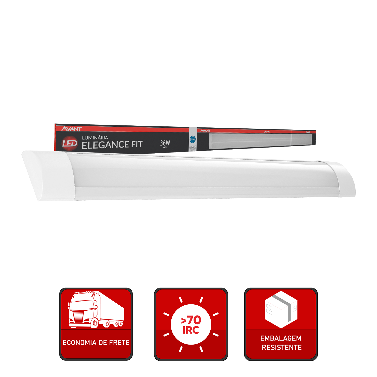 Luminária Led Elegance Fit 36W 6500k Branco Frio Bivolt Branco Avant