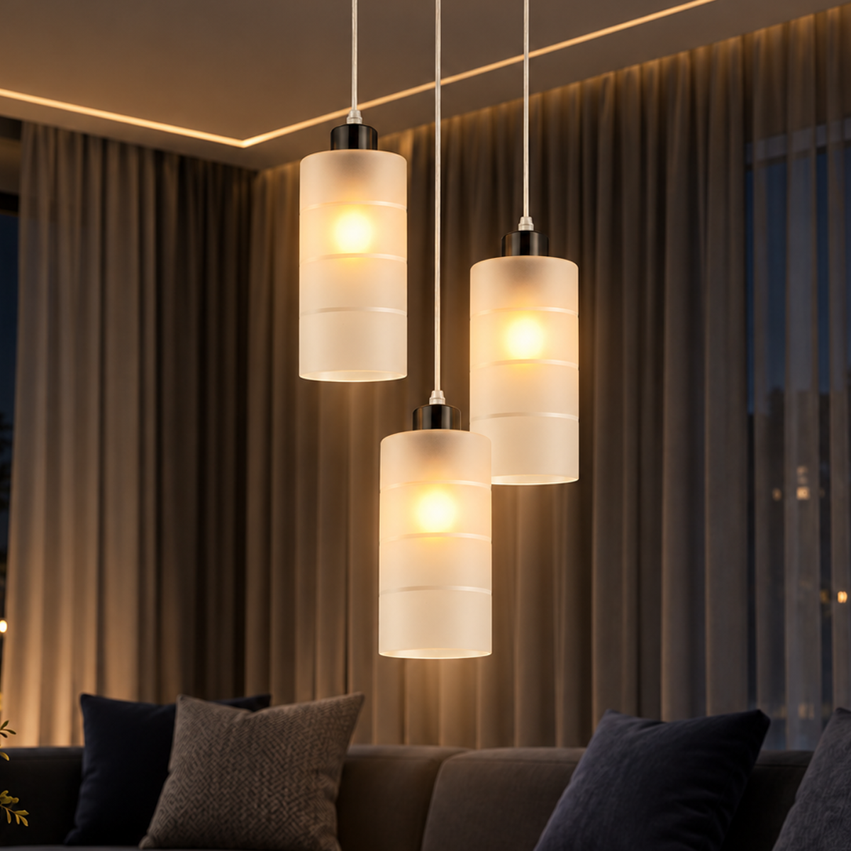 Pendente Led Primus Smooth 3xE27 Preto IP20 Avant