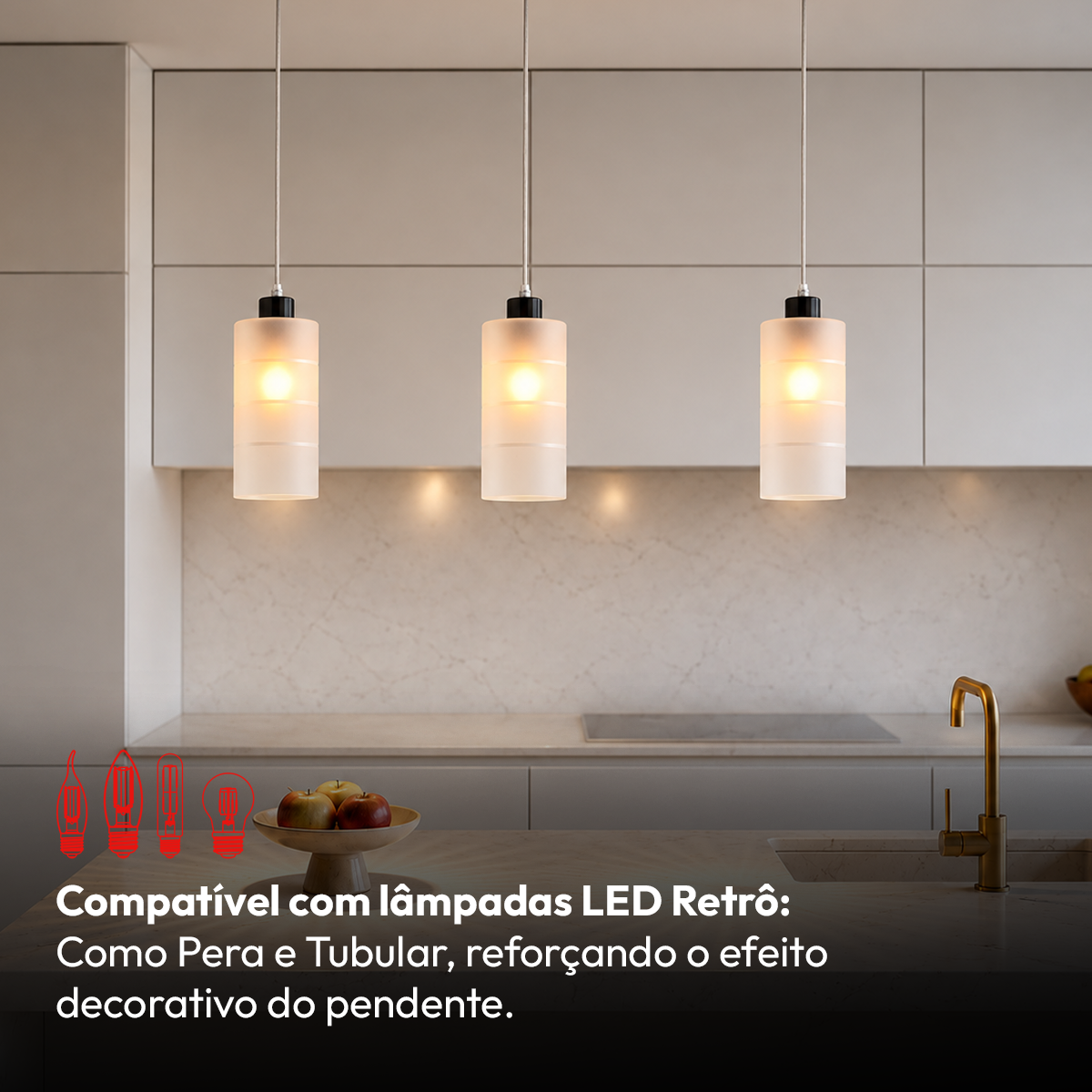 Pendente Led Primus Alba E27 IP20 Preto Avant