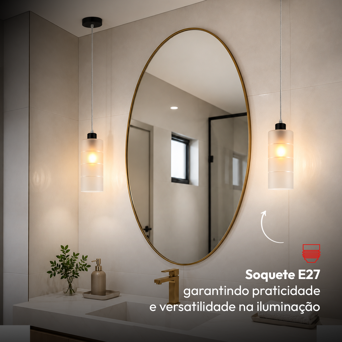 Pendente Led Primus Alba E27 IP20 Preto Avant