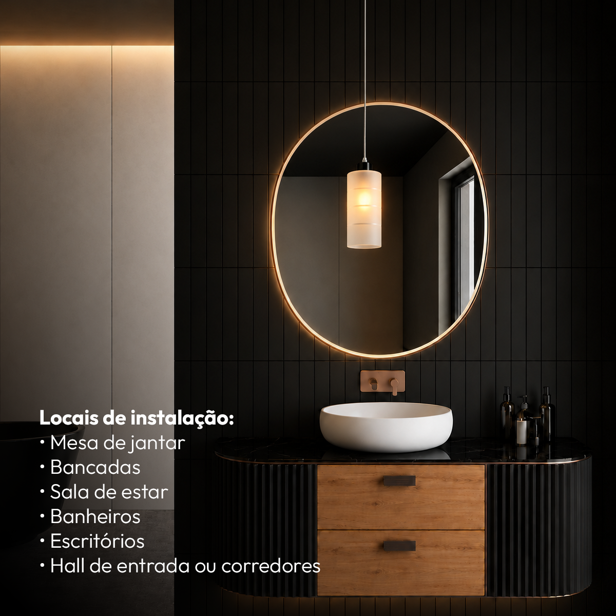 Pendente Led Primus Alba E27 IP20 Preto Avant