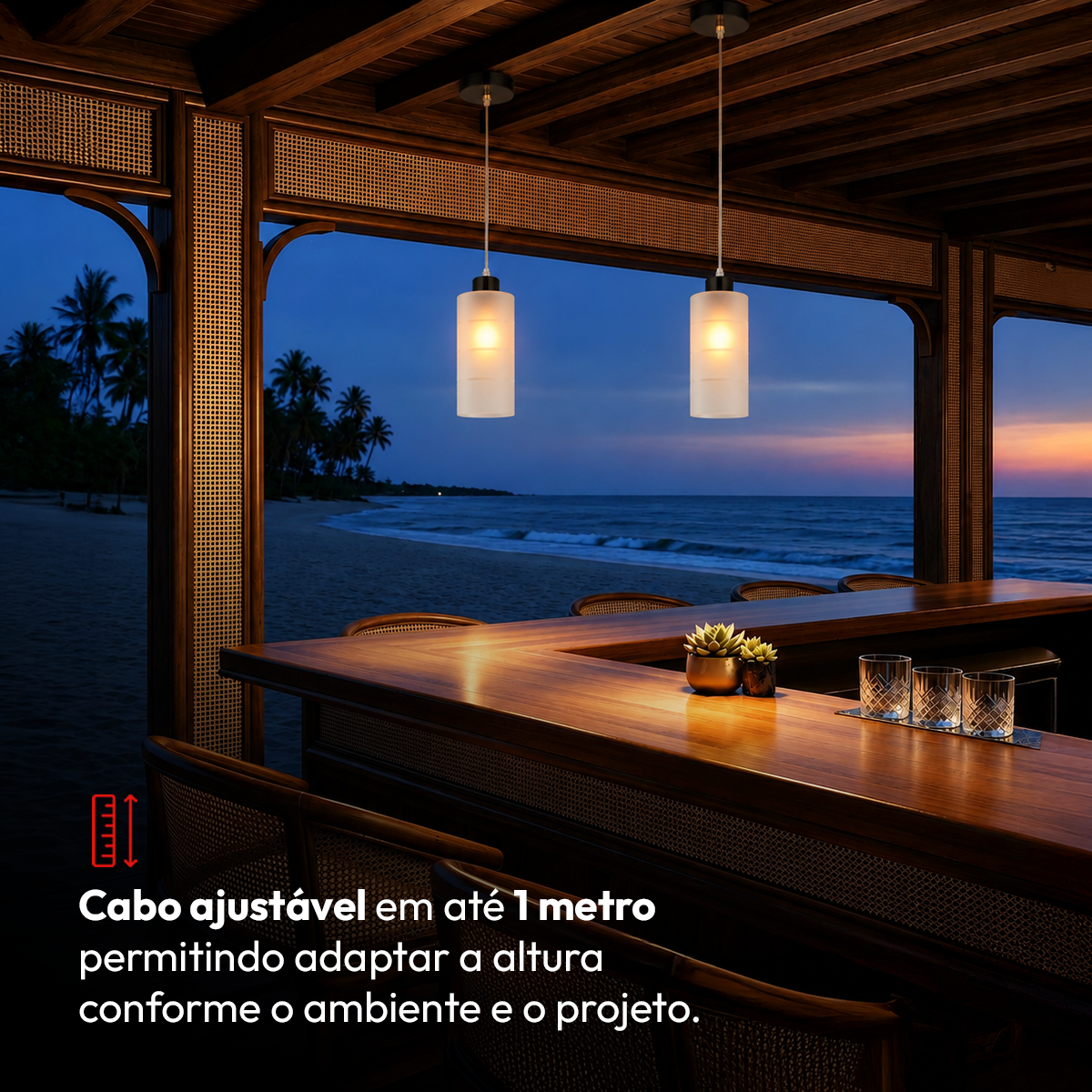 Pendente Led Primus Alba E27 IP20 Preto Avant