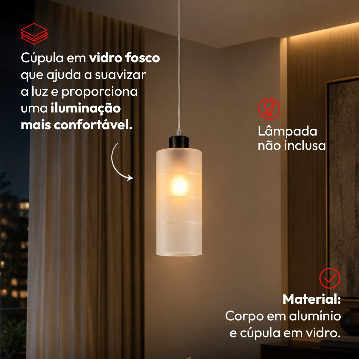 Pendente Led Primus Alba E27 IP20 Preto Avant