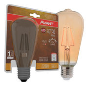 Lampada Led Pera Retro ST64 4w 2200k Branco Quente E27 127v Avant