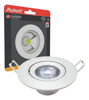 Spot Led Authentic Embutir 7w 3000k Branco Quente 11,8cm Bivolt Redondo Branco Avant