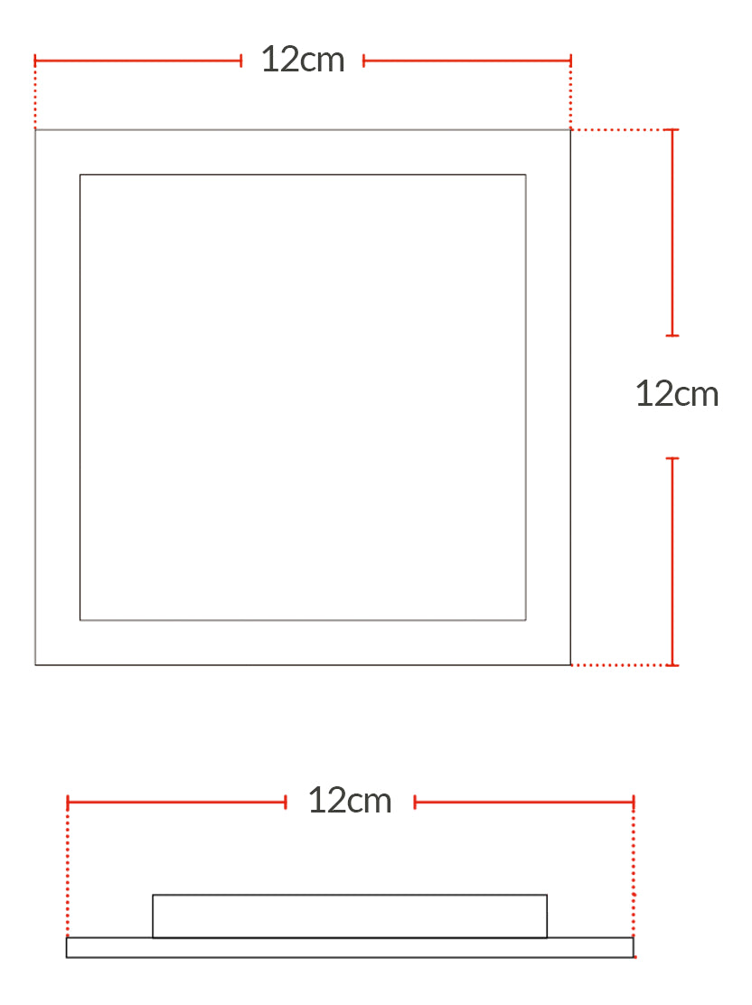 Painel Plafon Alumínio Embutir 6W 4000k Branco Neutro 12cm Bivolt Quadrado Avant