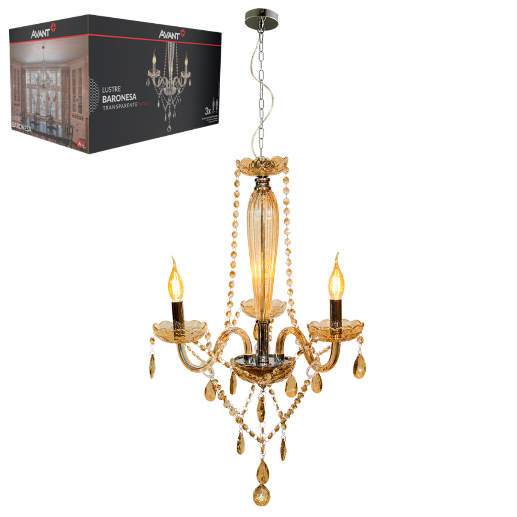 Lustre Led Baronesa 5xE14 Champagne Avant