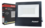 Refletor Led Slim 50w 4000K Branco Neutro Bivolt IP65 Preto Avant