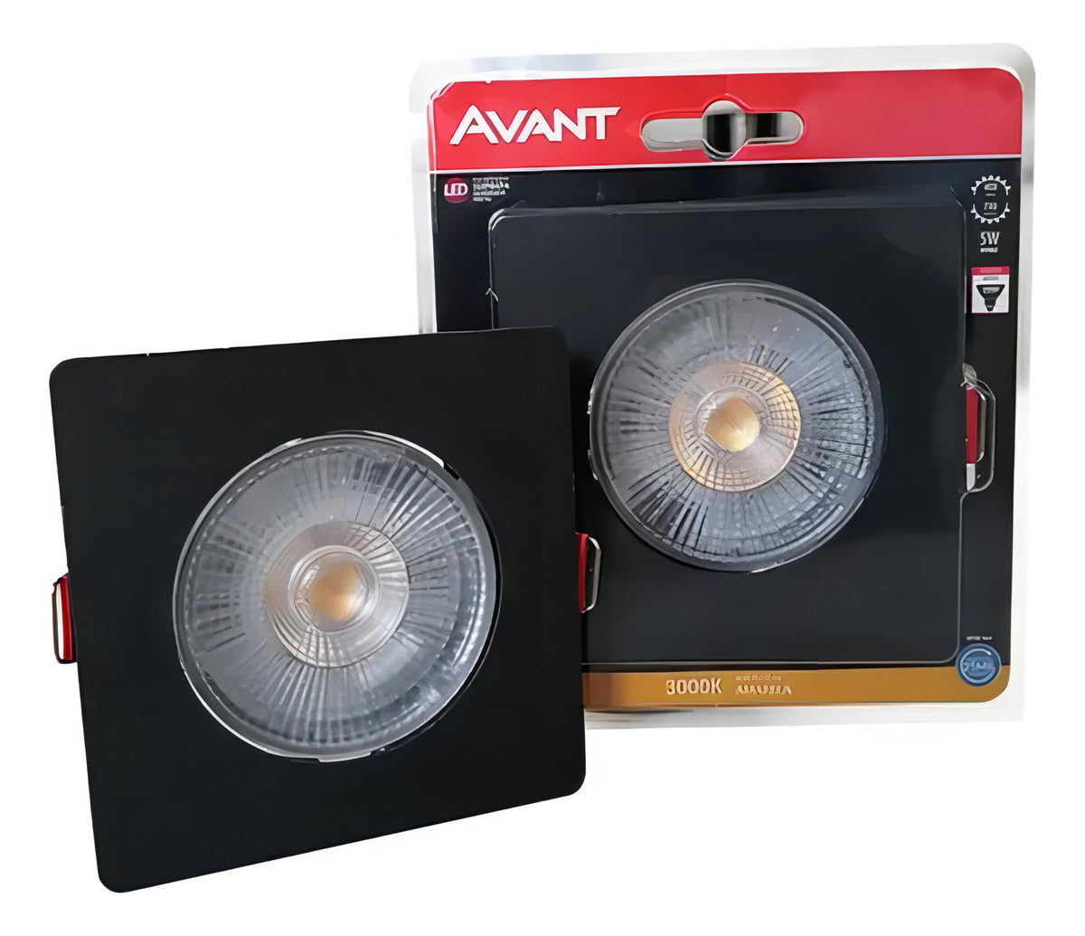 Spot Led Authentic Emb. Quadrado 5w 3000k 9cm PF Avant