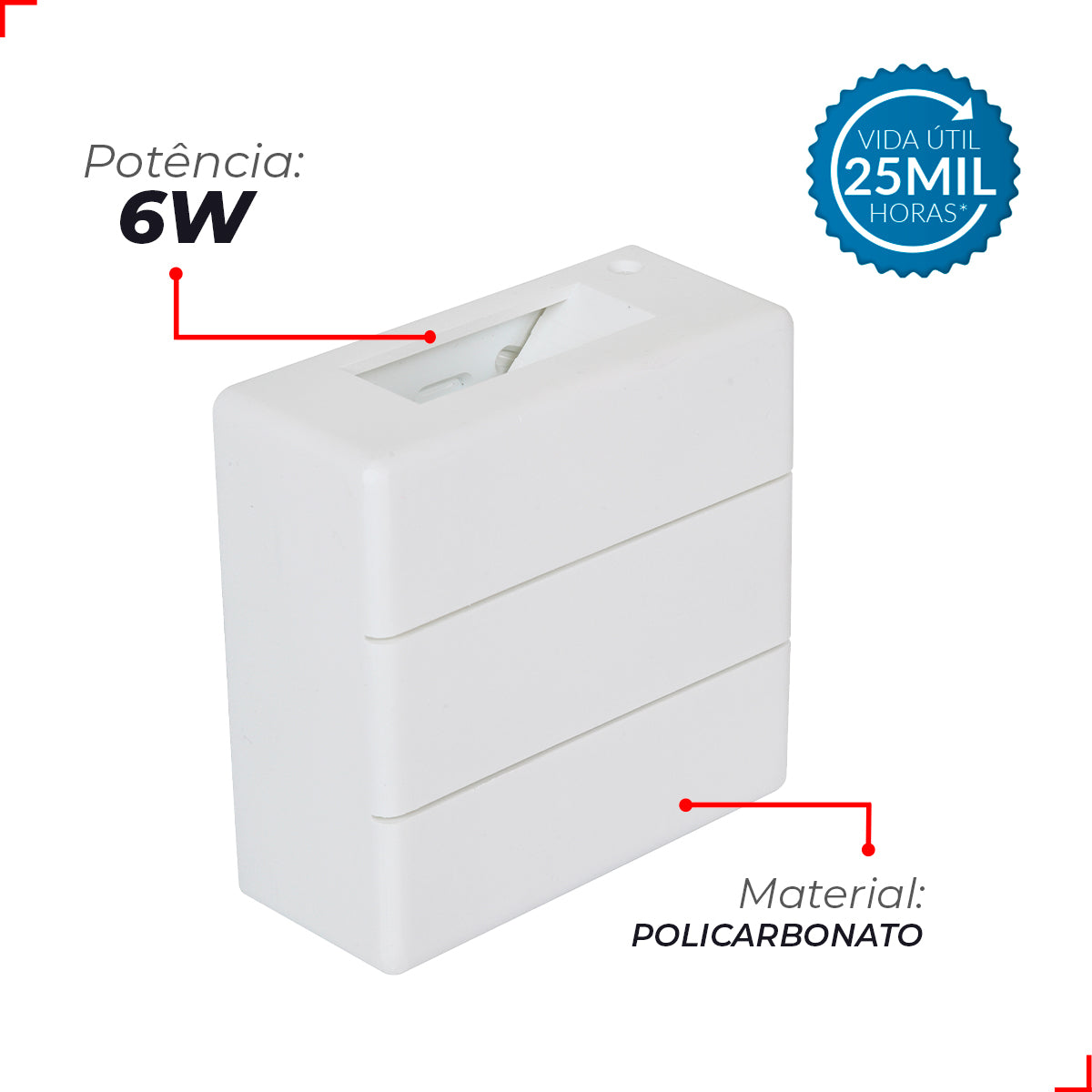 Arandela Rischi 6W 3000k Branco Quente Bivolt IP65 Branco Avant