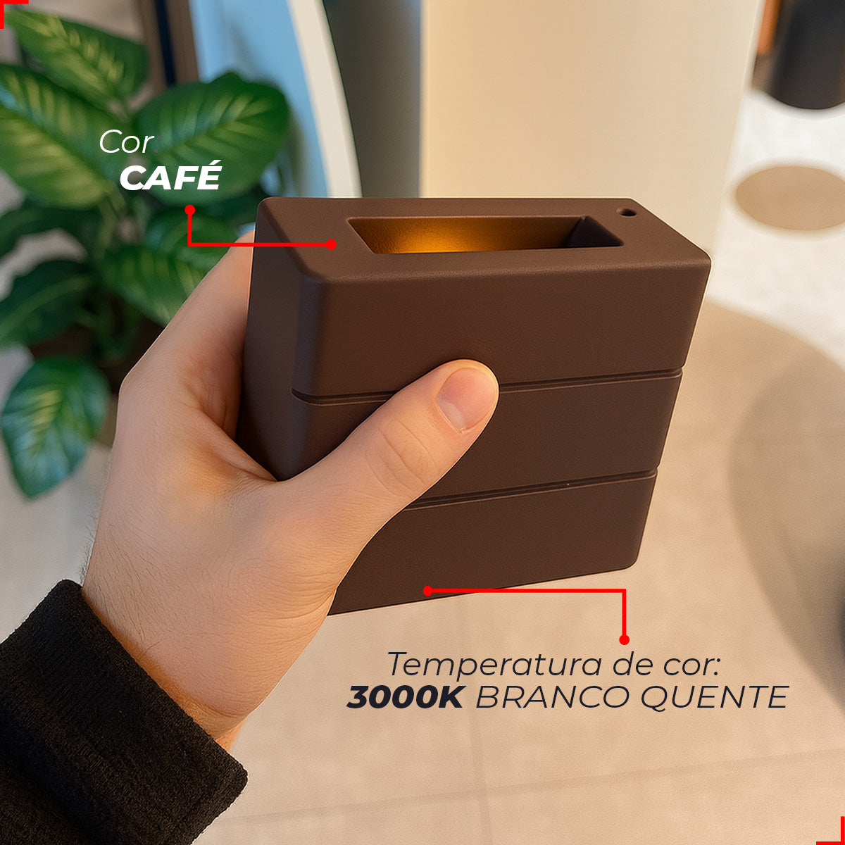 Arandela Led Elegance Rischi 6w 3000k Branco Quente Bivolt Ip65 a prova d'água Café Avant