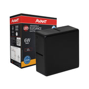 Arandela Quattro 6W 3000K Branco Quente Bivolt IP65 Preto Avant