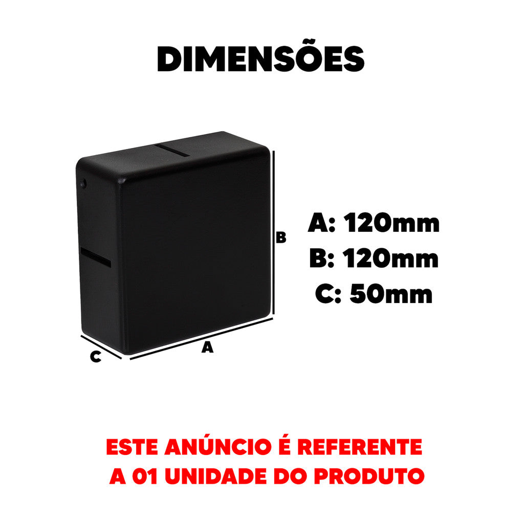 Arandela Quattro 6W 3000K Branco Quente Bivolt IP65 Preto Avant