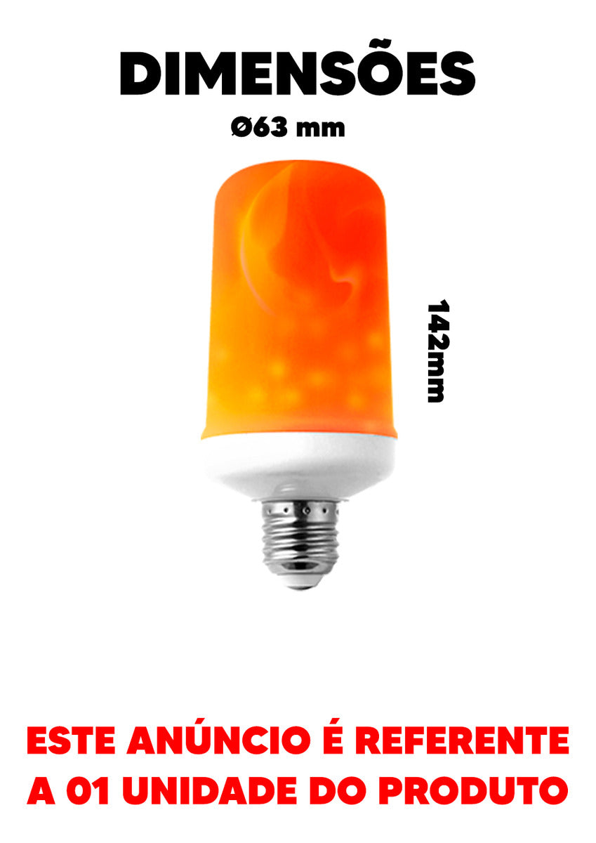 Lampada Led Retro Flamma E27 4W 1800k Laranja Bivolt Avant