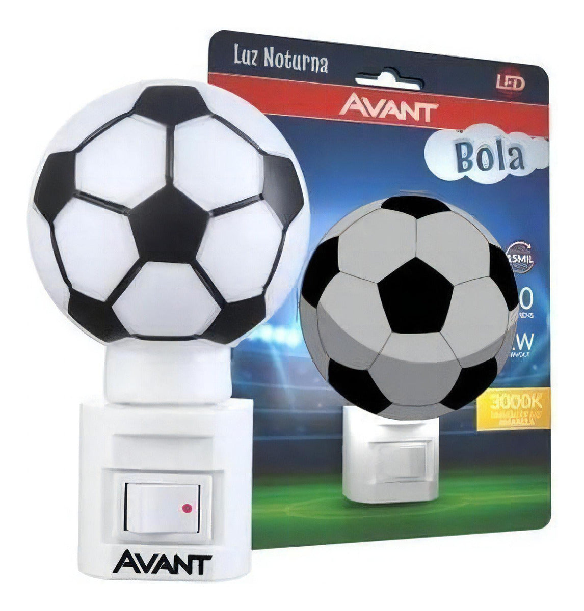 Mini Abajur Bola Luz Noturna 1w 3000k Branco Quente Bivolt Avant