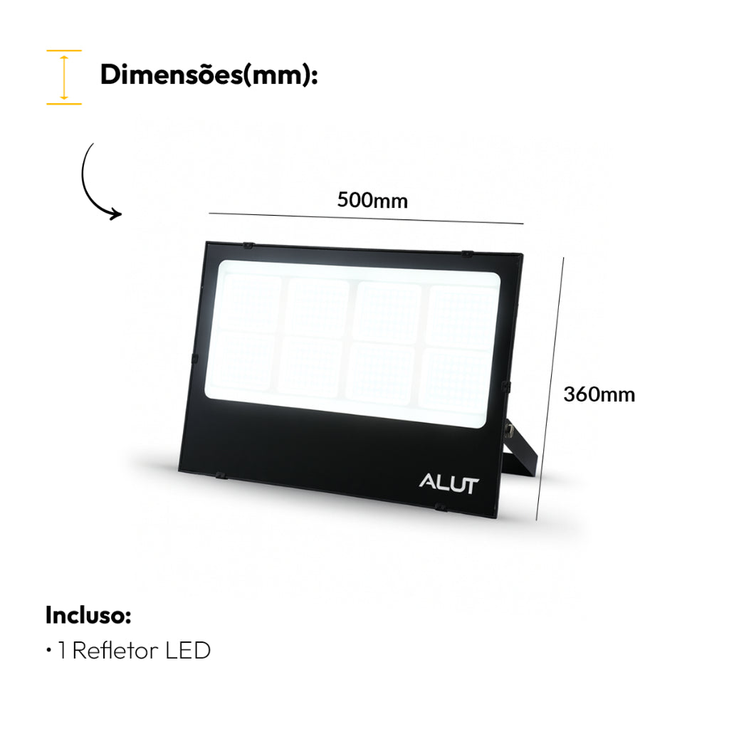 Refletor Slim 400w 6500k Branco Frio Bivolt IP66 Preto Avant