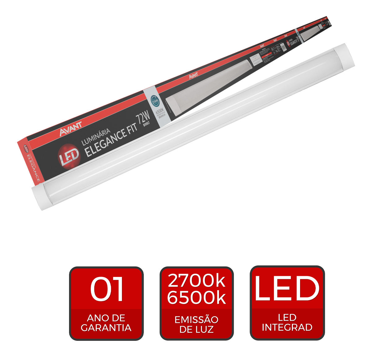 Luminária Led Elegance Fit 72W 6500K Branco Frio Bivolt Branco Avant