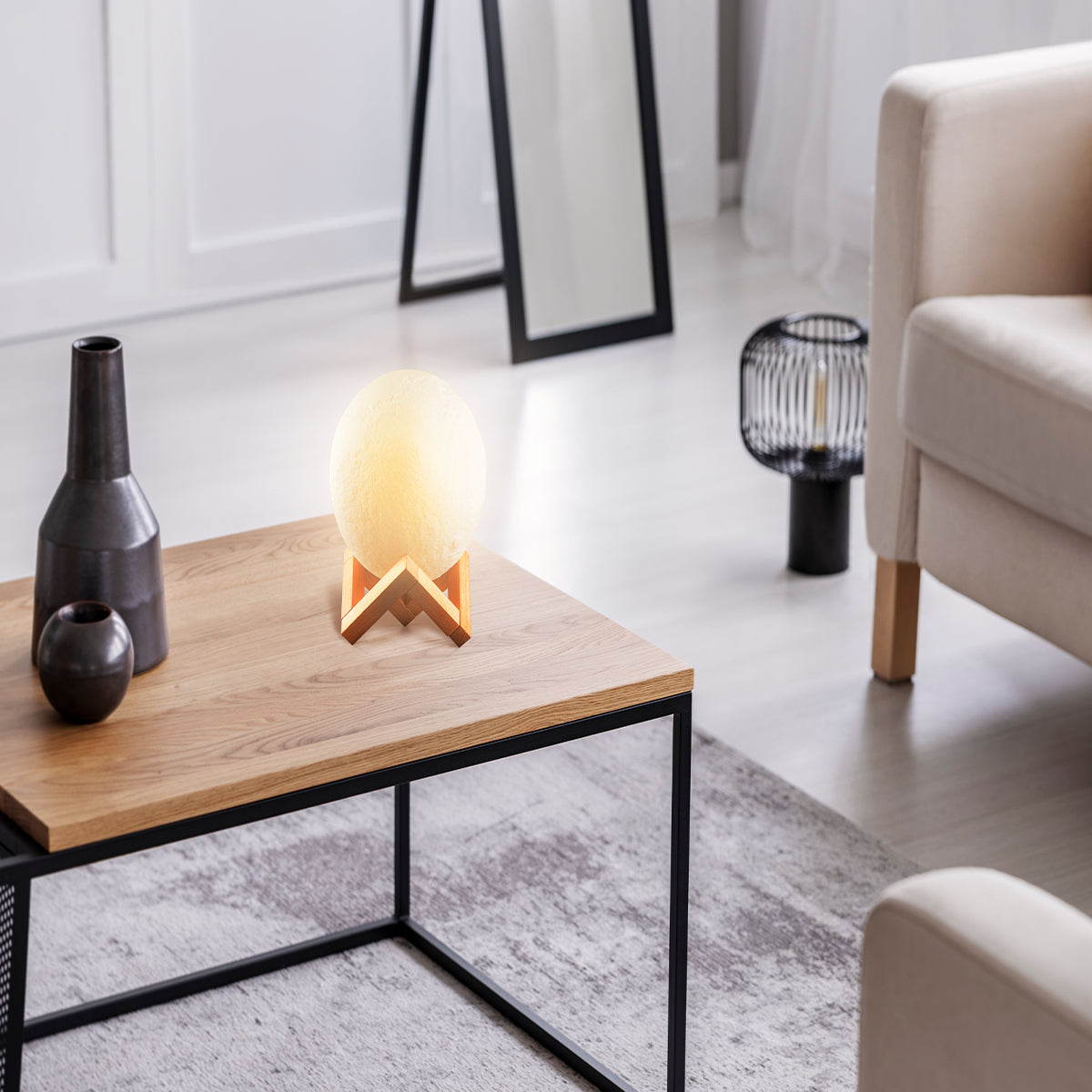 Luminária Lua Cheia Usb Toque Abajur 1,5w 3000k/6500k Mesa Qaurto Sala Lunar