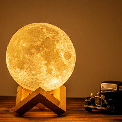 Luminária Lua Cheia Usb Toque Abajur 1,5w 3000k/6500k Mesa Qaurto Sala Lunar
