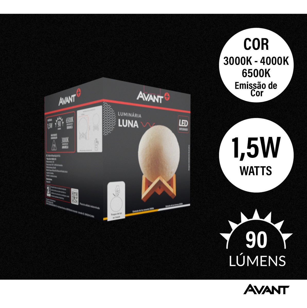 Luminária Lua Cheia Usb Toque Abajur 1,5w 3000k/6500k Mesa Qaurto Sala Lunar
