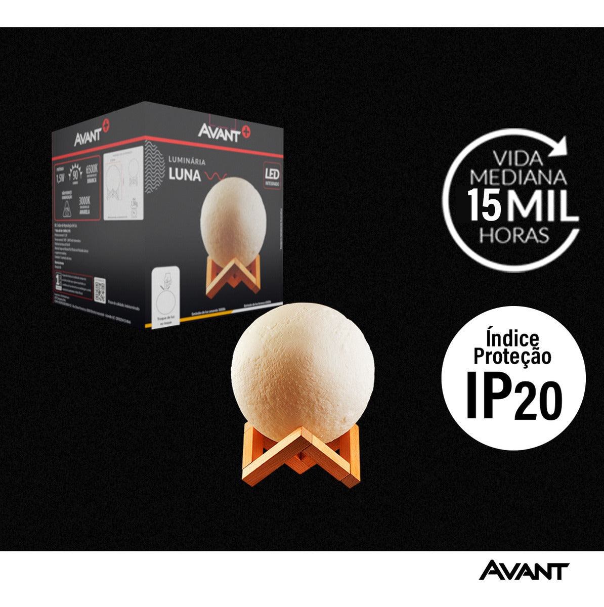 Luminária Lua Cheia Usb Toque Abajur 1,5w 3000k/6500k Mesa Qaurto Sala Lunar