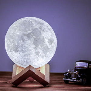 Luminária Lua Cheia Usb Toque Abajur 1,5w 3000k/6500k Mesa Qaurto Sala Lunar