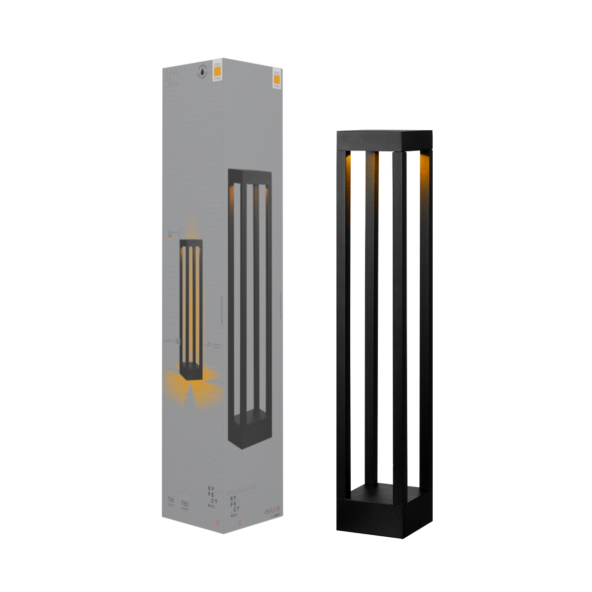 Balizador Led Nimus Méd 12w 2700k Branco Quente IP65 Bivolt Preto Avant