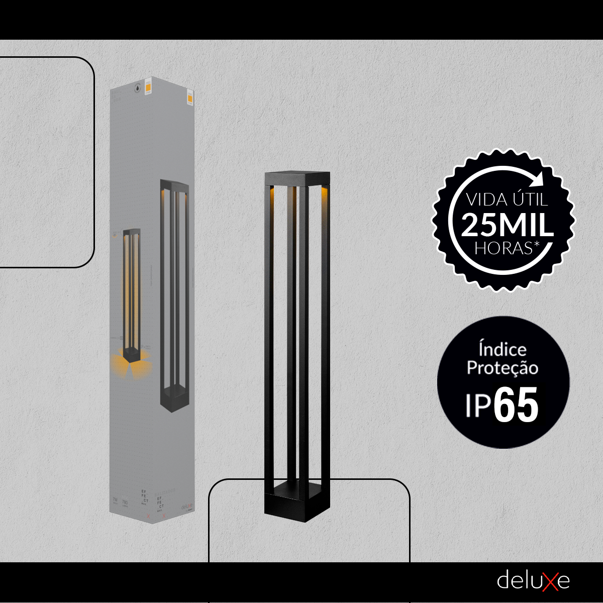 Balizador Led Nimus Mini 12w 2700k Branco Quente IP65 Bivolt Preto Avant