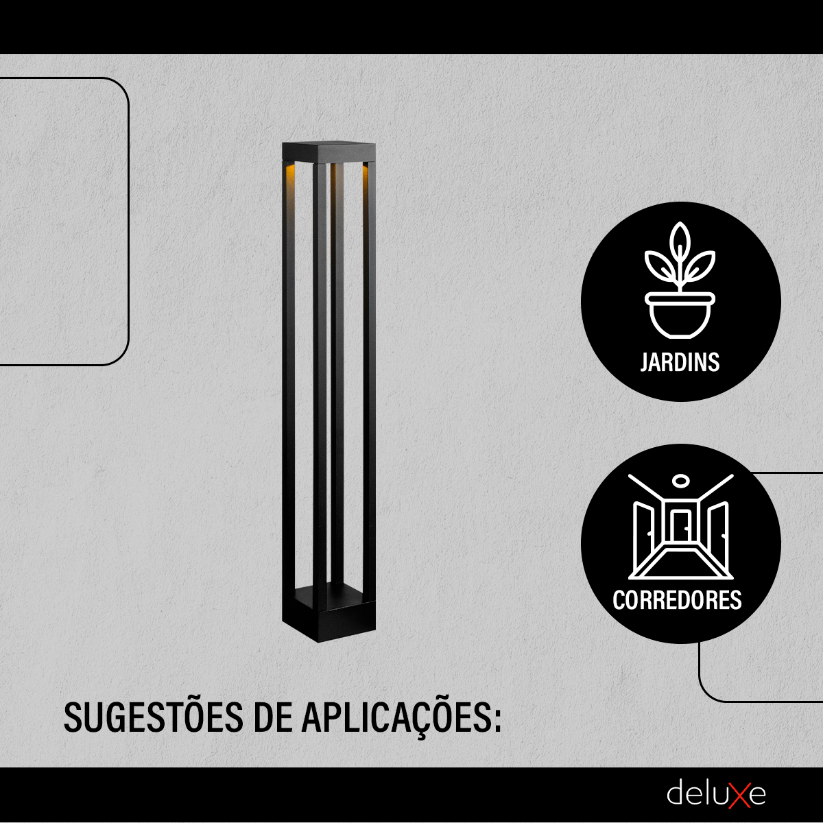 Balizador Led Nimus Mini 12w 2700k Branco Quente IP65 Bivolt Preto Avant