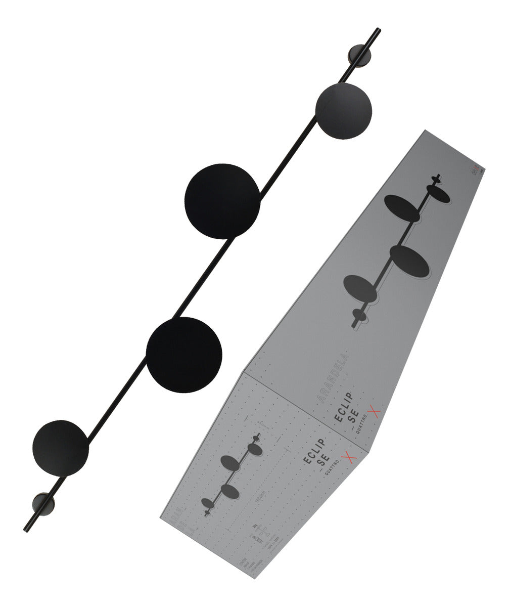 Arandela Eclipse Para 4 Lampadas G9 Preto Fosco Deluxe