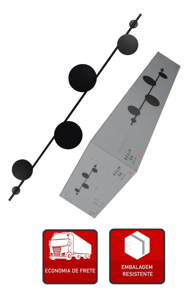Arandela Eclipse Para 4 Lampadas G9 Preto Fosco Deluxe