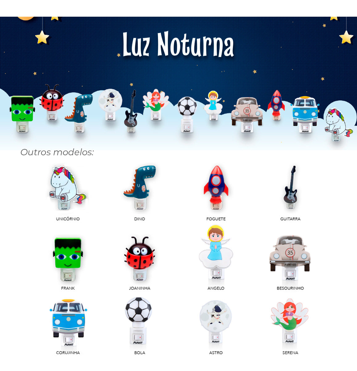 Mini Abajur Corujinha Luz Noturna 1w 3000k Branco Quente Bivolt Avant