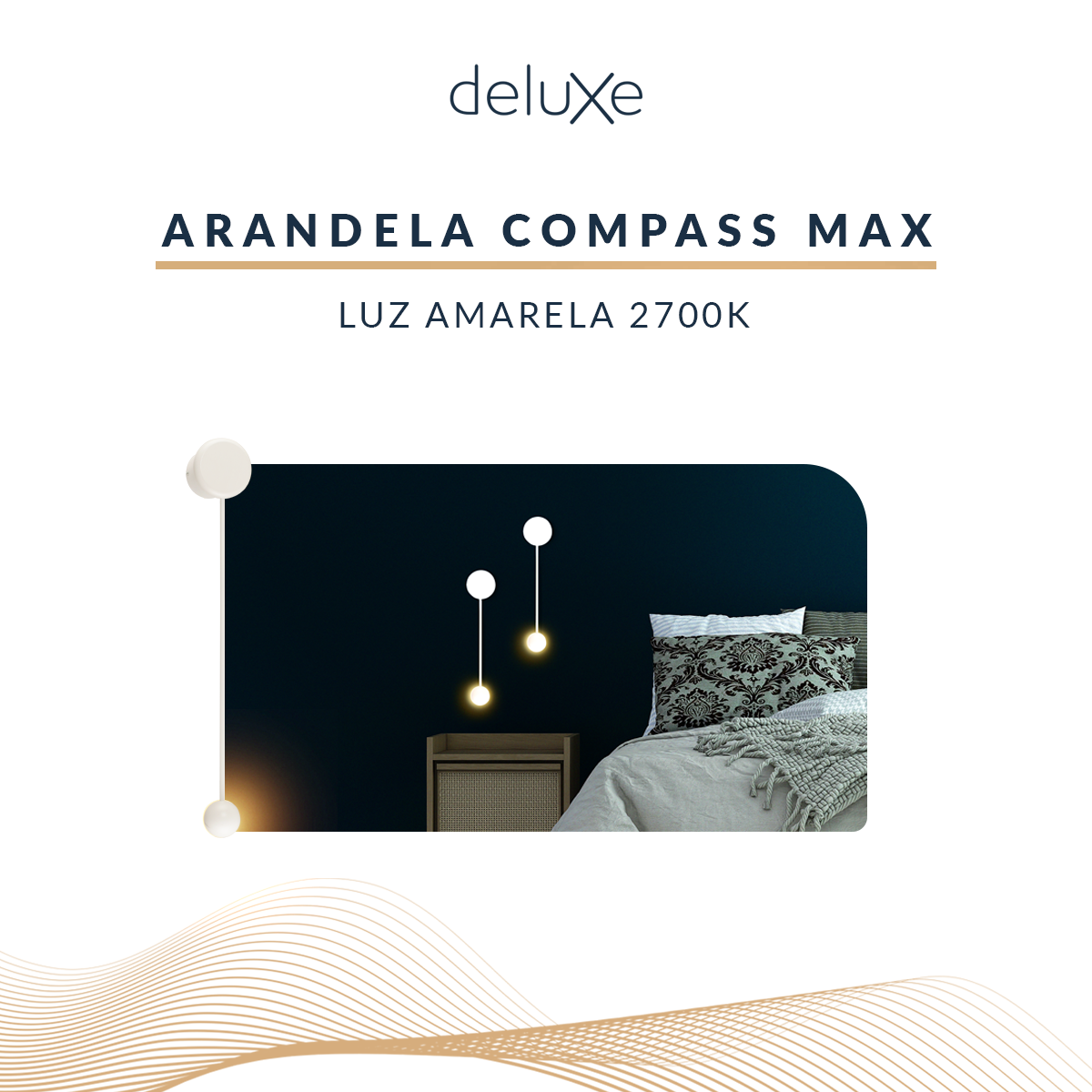 Arandela Led Compass 5w 2700k Branco Quente Bivolt Branco Deluxe